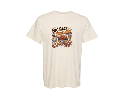 brand:Comfort Colors|color:Ivory|Funny Thanksgiving Big Back Energy Graphic T-Shirt