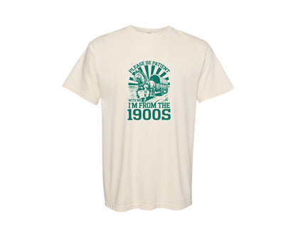 brand:Comfort Colors|color:Ivory|Please Be Patient With Me Retro Quote Graphic T-Shirt