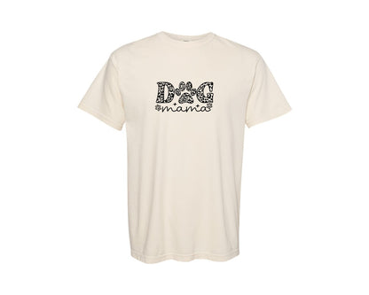 brand:Comfort Colors|color:Ivory|Dog Mama Sleeve Black Leopard T Shirt Graphic T-Shirt