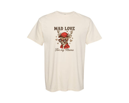 brand:Comfort Colors|color:Ivory|Mad Love Deer Valentines Day Graphic T-Shirt