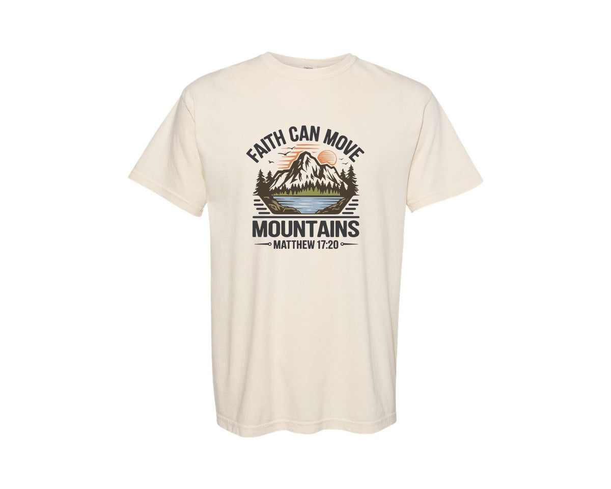 brand:Comfort Colors|color:Ivory|Faith Can Move Mountains Faith 6 Graphic T-Shirt
