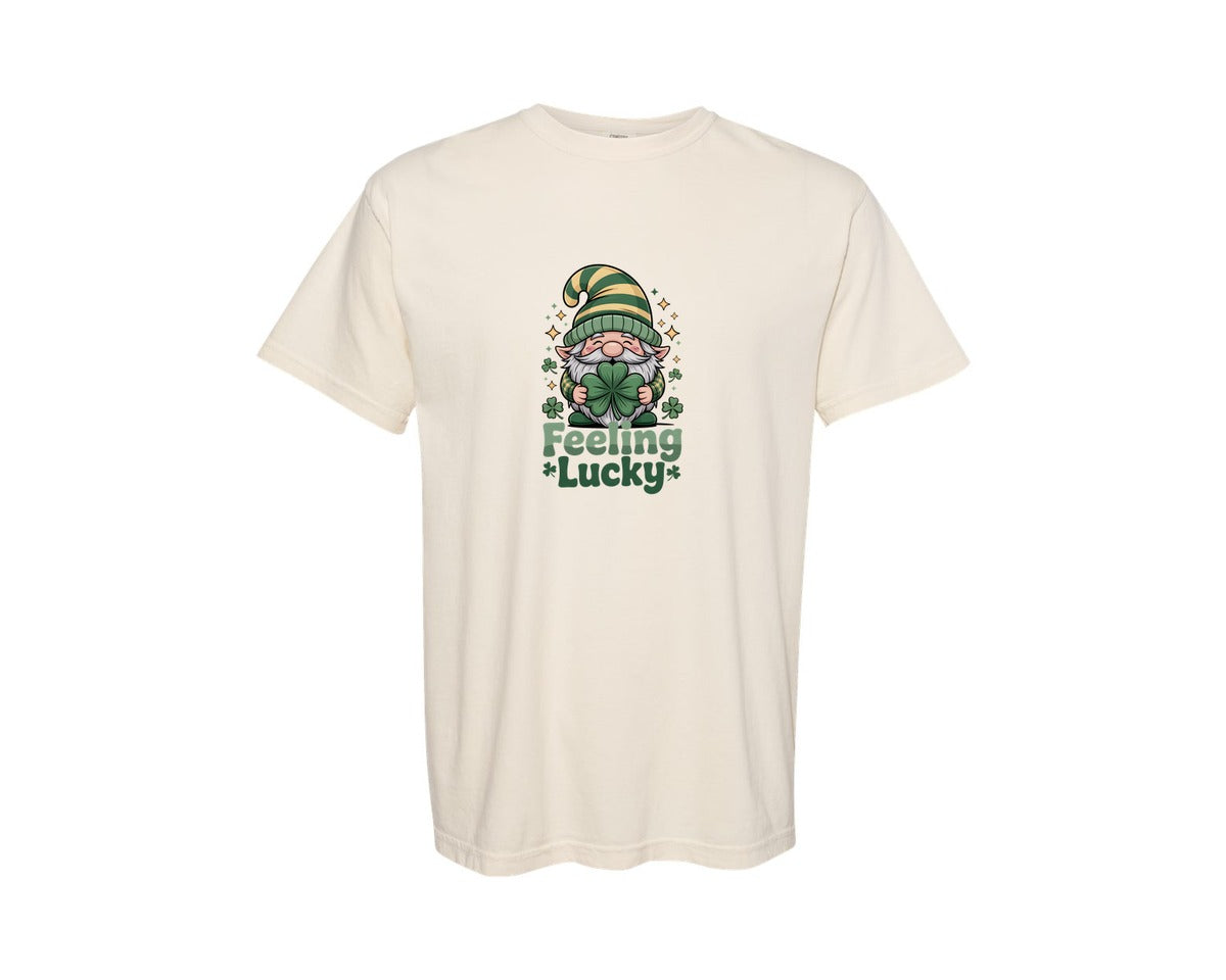 brand:Comfort Colors|color:Ivory|Lucky Irish Gnome St Patricks Day Graphic T-Shirt