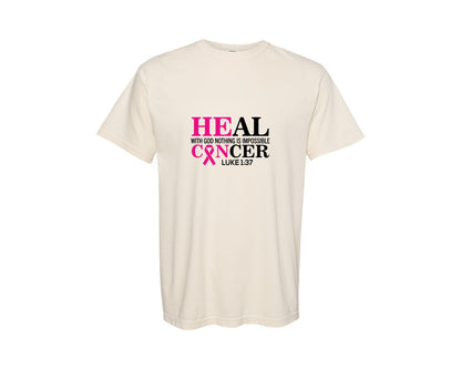 brand:Comfort Colors|color:Ivory|Heal With God Nothing Is Impossible Graphic T-Shirt