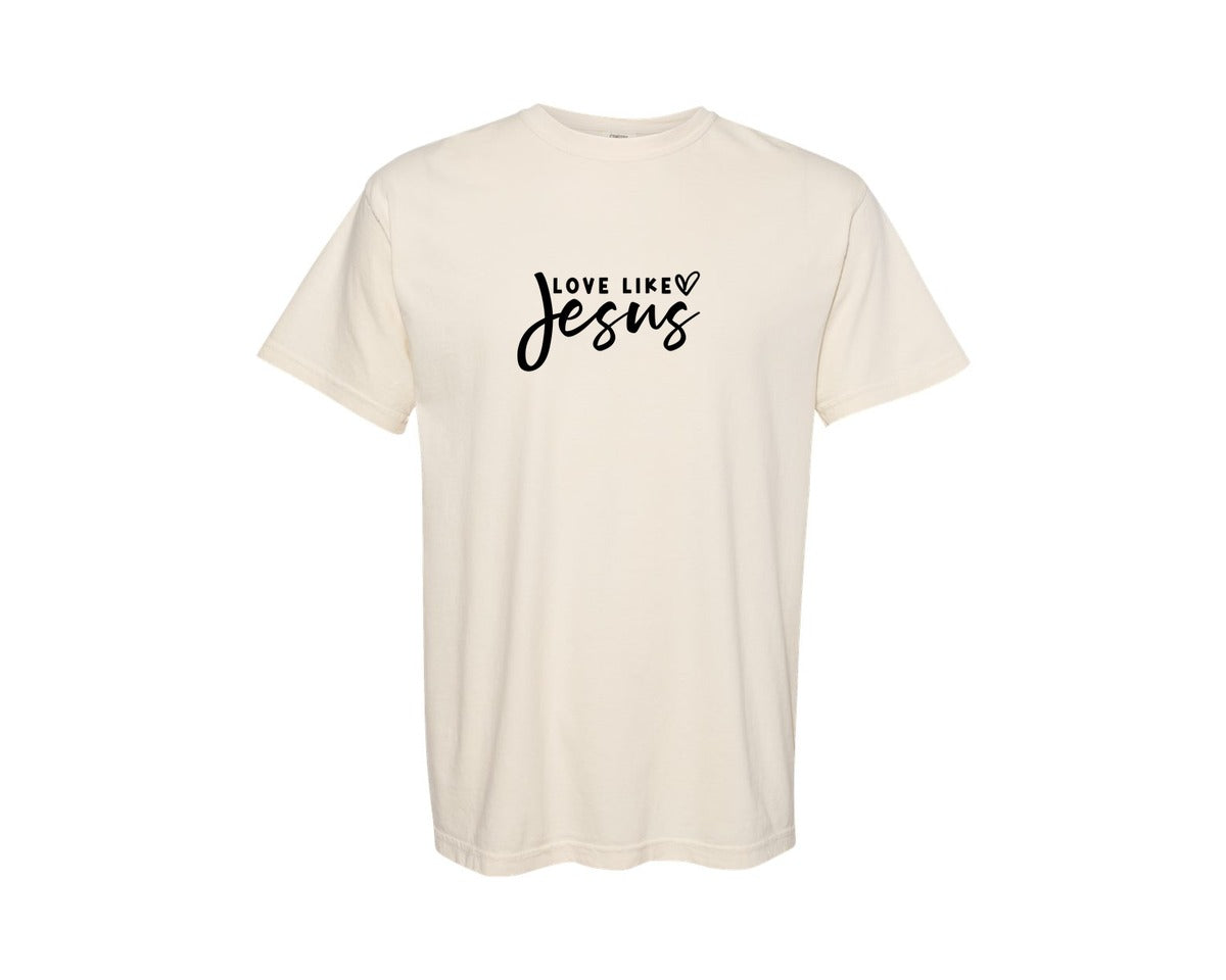 brand:Comfort Colors|color:Ivory|Love Like Jesus 86 Graphic T-Shirt