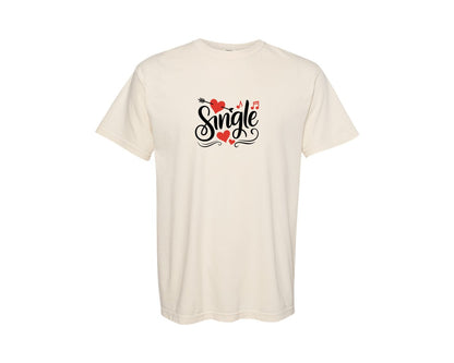 brand:Comfort Colors|color:Ivory|Single Valentine Heart Heart Music Graphic T-Shirt