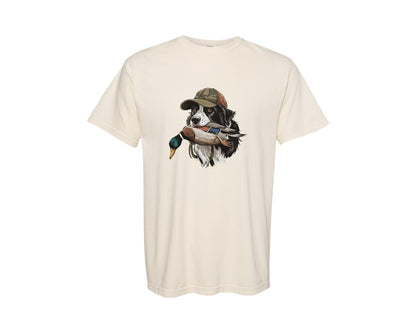 brand:Comfort Colors|color:Ivory|Hunting Dog With Duck File Graphic T-Shirt