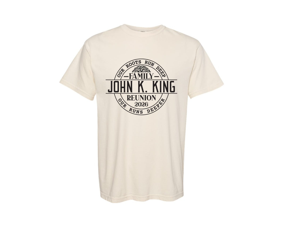 brand:Comfort Colors|color:Ivory|Custom Family Reunion 2025 Our Root Graphic T-Shirt