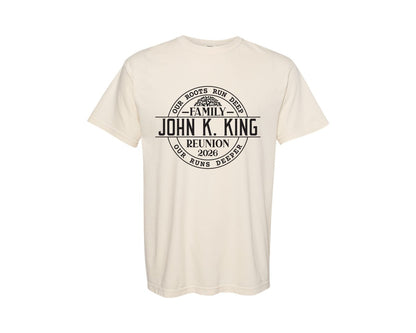 brand:Comfort Colors|color:Ivory|Custom Family Reunion 2025 Our Root Graphic T-Shirt