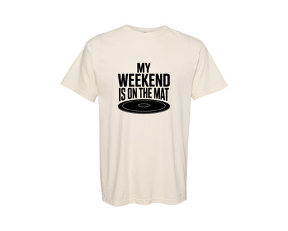 brand:Comfort Colors|color:Ivory|My Weekend Is On The Mat Wrestling Graphic T-Shirt