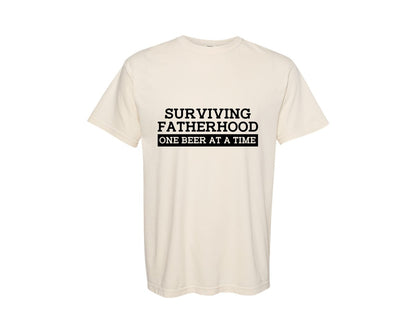 brand:Comfort Colors|color:Ivory|Surviving Fatherhood Mens T Shirt Graphic T-Shirt
