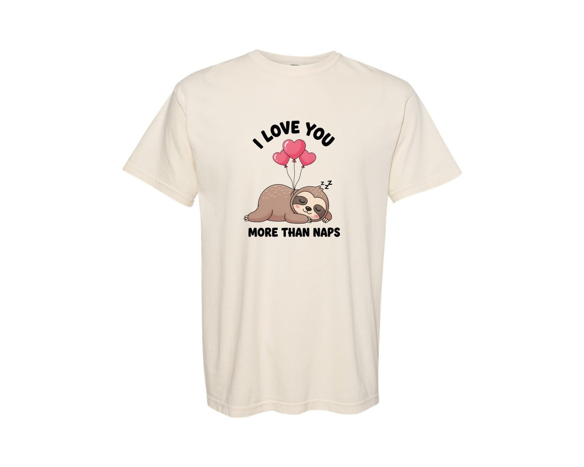 brand:Comfort Colors|color:Ivory|Valentine I Love You More Graphic T-Shirt
