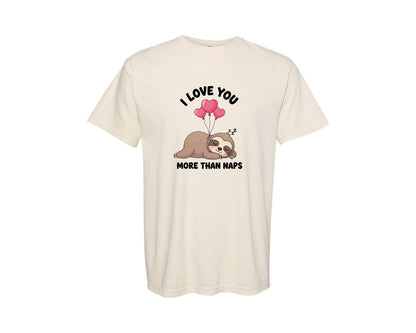 brand:Comfort Colors|color:Ivory|Valentine I Love You More Graphic T-Shirt