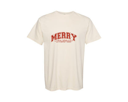 brand:Comfort Colors|color:Ivory|Varsity Christmas Shirt X Mas Graphic T-Shirt
