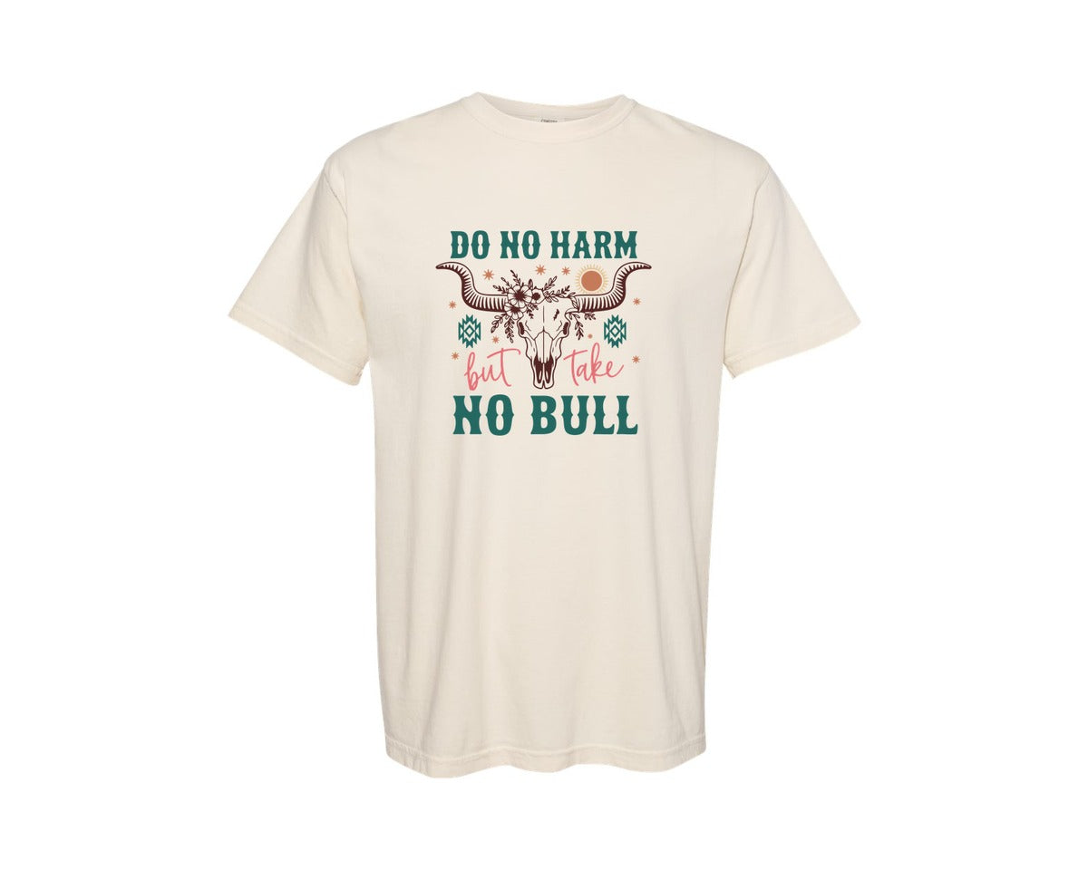 brand:Comfort Colors|color:Ivory|Western Cowgirl Boho Bull Skull Graphic T-Shirt