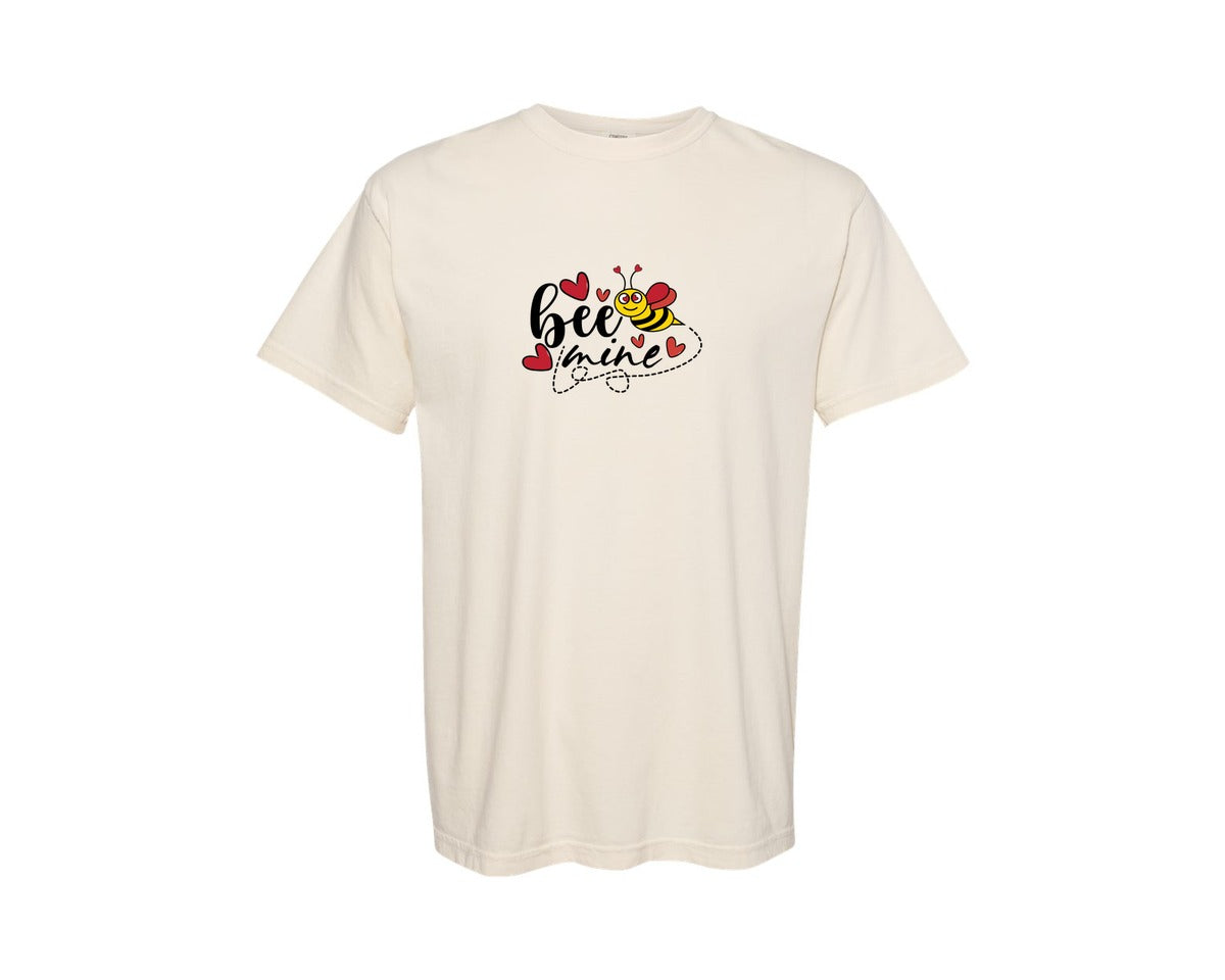 brand:Comfort Colors|color:Ivory|Bee Mine Valentine Day Graphic T-Shirt