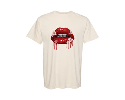 brand:Comfort Colors|color:Ivory|Halloween Lips 5 Graphic T-Shirt