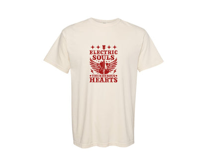 brand:Comfort Colors|color:Ivory|Electric Souls Thunderous Hearts Graphic T-Shirt