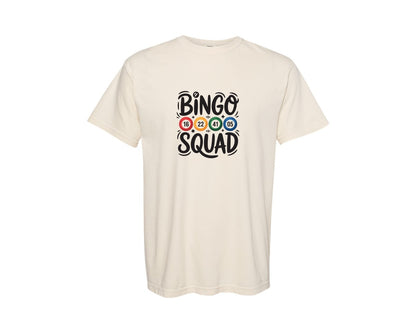 brand:Comfort Colors|color:Ivory|Retro Bingo Squad Game Night T Shirt Graphic T-Shirt