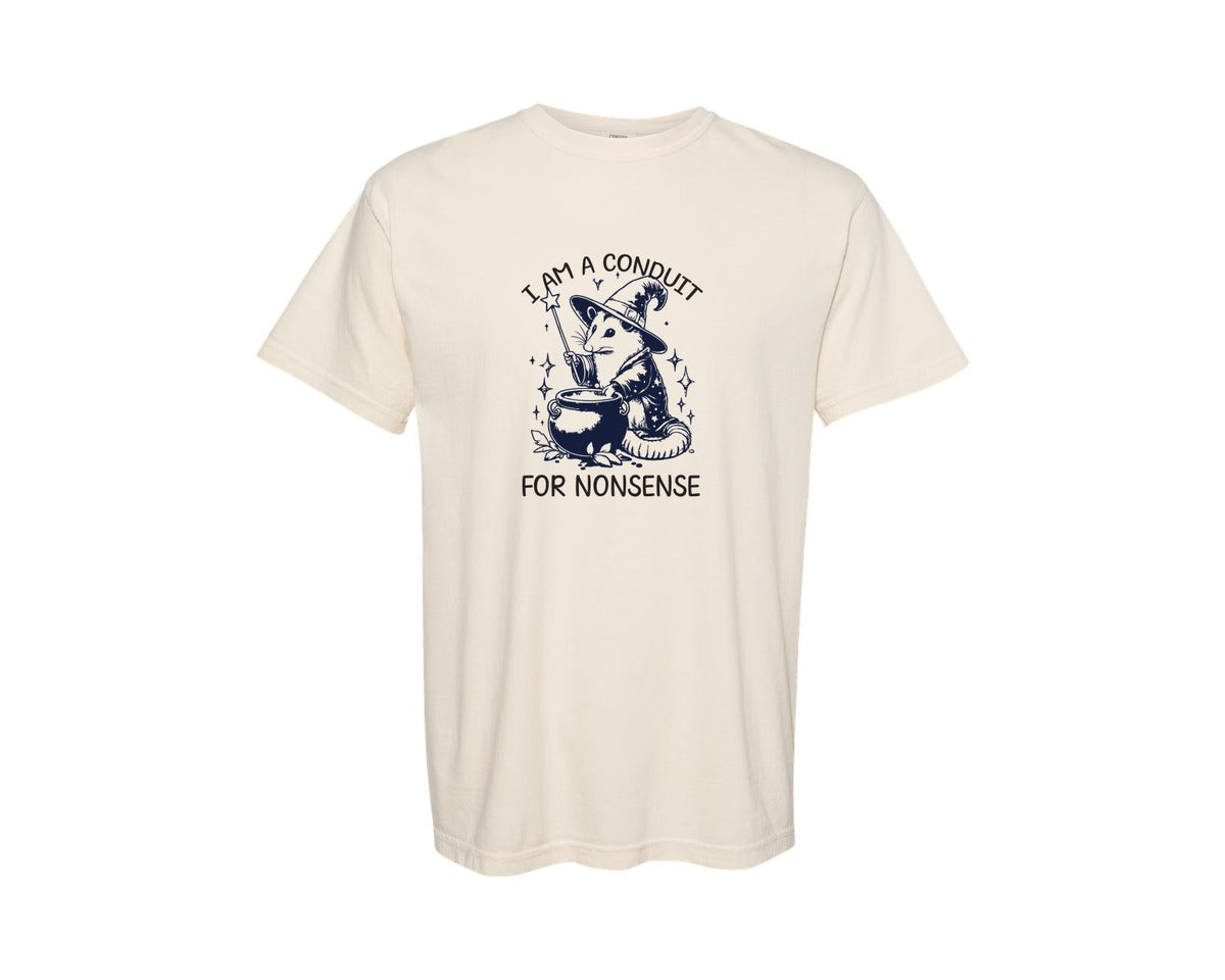 brand:Comfort Colors|color:Ivory|I Am A Conduit For Nonsense Possum Wear 2 Graphic T-Shirt