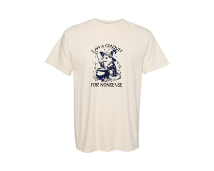 brand:Comfort Colors|color:Ivory|I Am A Conduit For Nonsense Possum Wear 2 Graphic T-Shirt