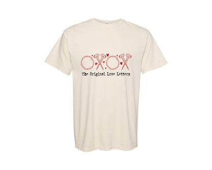 brand:Comfort Colors|color:Ivory|Faux Yarn Xoxo The Original Love Letter Graphic T-Shirt