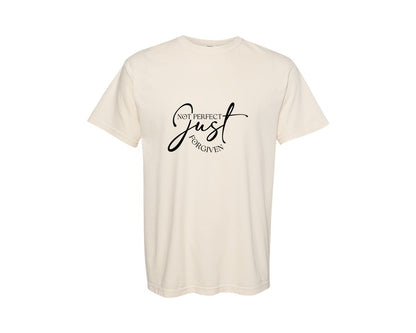 brand:Comfort Colors|color:Ivory|Not Perfect Just Forgiven T Shirt Graphic T-Shirt