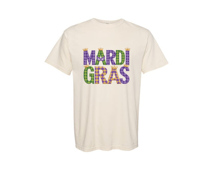 brand:Comfort Colors|color:Ivory|Mardi Gras Festive Des Graphic T-Shirt