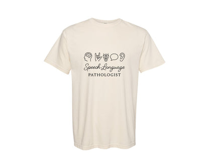 brand:Comfort Colors|color:Ivory|Speech Language Pathologist Shirtspeech Graphic T-Shirt