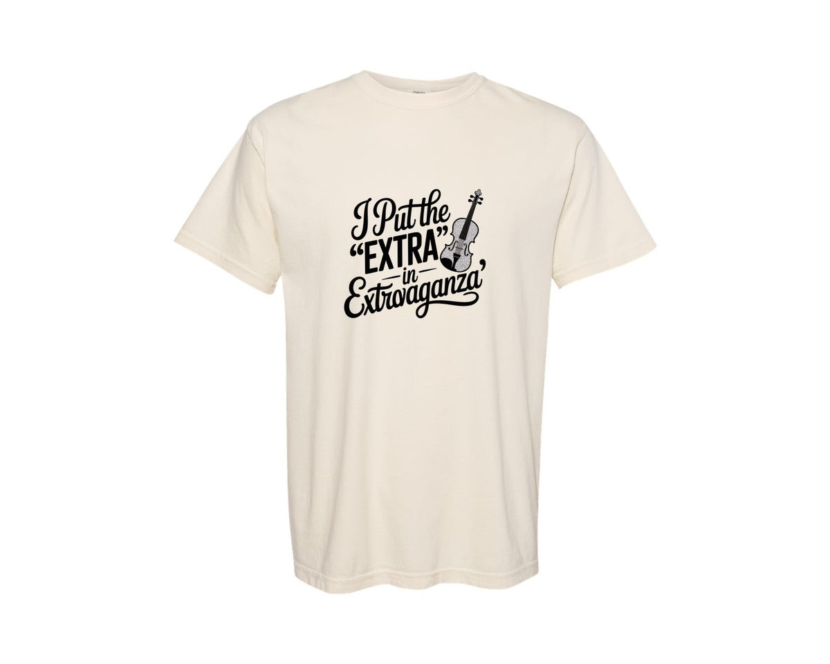 brand:Comfort Colors|color:Ivory|Funny Violin Graphic T-Shirt
