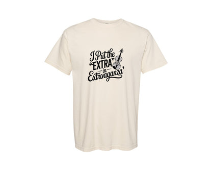 brand:Comfort Colors|color:Ivory|Funny Violin Graphic T-Shirt