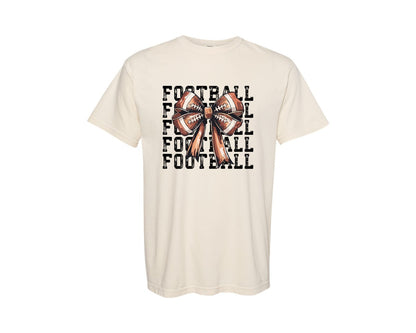 brand:Comfort Colors|color:Ivory|Football Game Day Coquette Preppy Graphic T-Shirt
