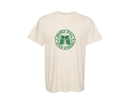 brand:Comfort Colors|color:Ivory|Drinks Well With Others St Patricks Day 4 Graphic T-Shirt