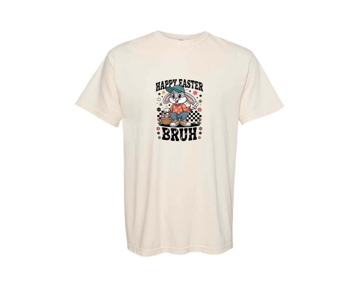 brand:Comfort Colors|color:Ivory|Happy Easter Bruh Pngfunny Easter Graphic T-Shirt