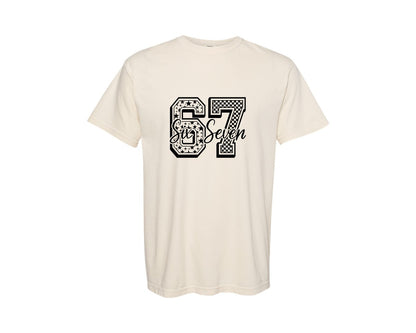 brand:Comfort Colors|color:Ivory|Funny Six Seven Meme Trendy 6 7 Graphic T-Shirt