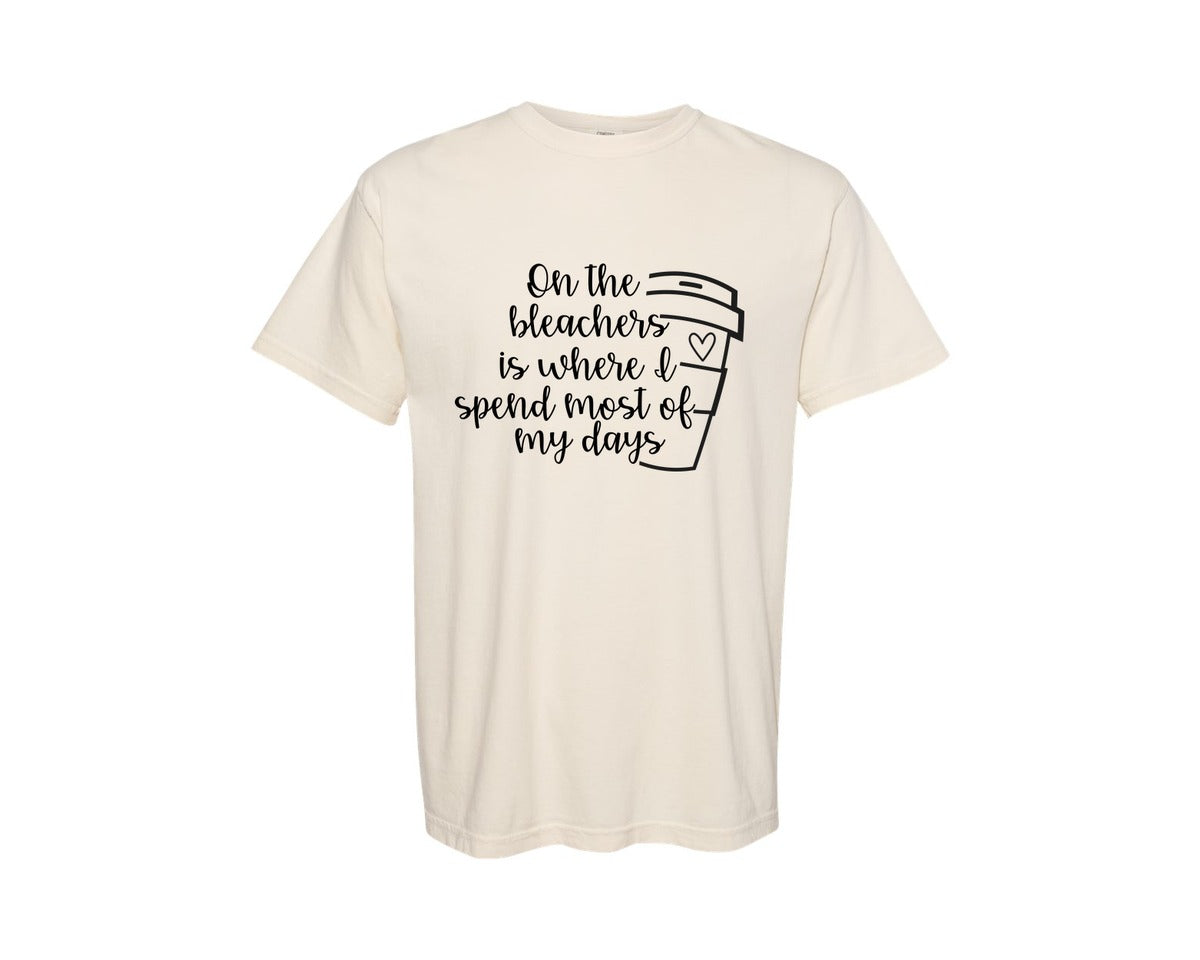 brand:Comfort Colors|color:Ivory|On The Bleachers Sports Mom Graphic T-Shirt