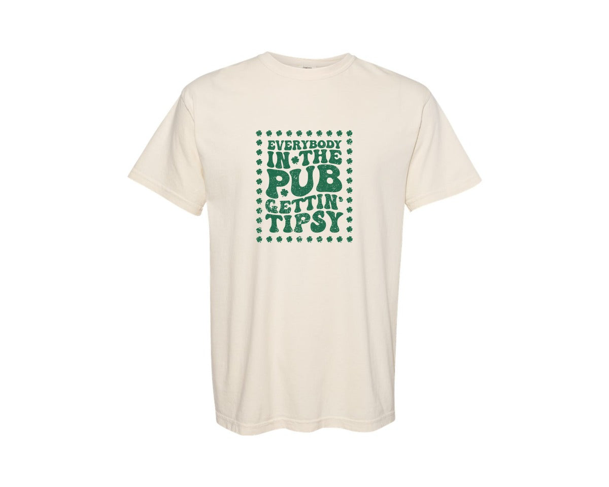 brand:Comfort Colors|color:Ivory|Everybody In The Pub Gettin Tipsy 40 Graphic T-Shirt