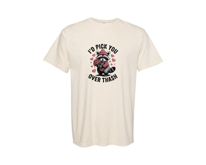 brand:Comfort Colors|color:Ivory|Funny Raccoon Valentines Day 4 Graphic T-Shirt