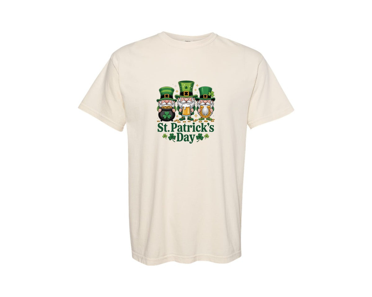 brand:Comfort Colors|color:Ivory|St Patricks Day Gnome 64 Graphic T-Shirt