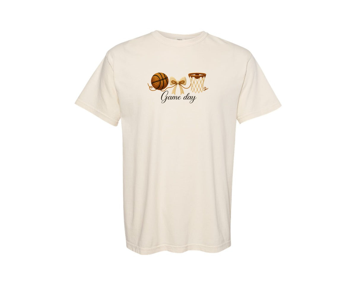 brand:Comfort Colors|color:Ivory|Basketball Game Day 8 Graphic T-Shirt