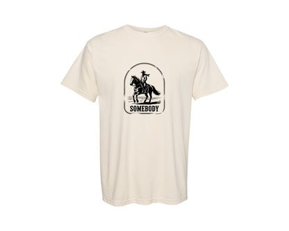 brand:Comfort Colors|color:Ivory|Cowboy Riding Horse Western Rider Graphic T-Shirt