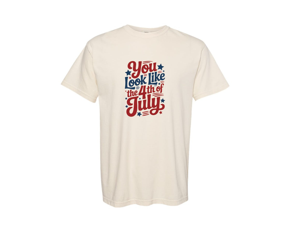 brand:Comfort Colors|color:Ivory|You Look 4Th Of July Patriotic Graphic T-Shirt