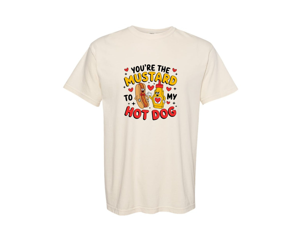 brand:Comfort Colors|color:Ivory|Mustard To My Hot Dog Design 3 Graphic T-Shirt