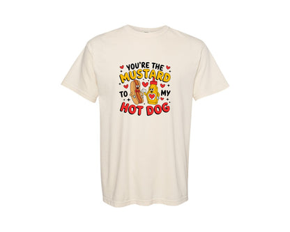 brand:Comfort Colors|color:Ivory|Mustard To My Hot Dog Design 3 Graphic T-Shirt