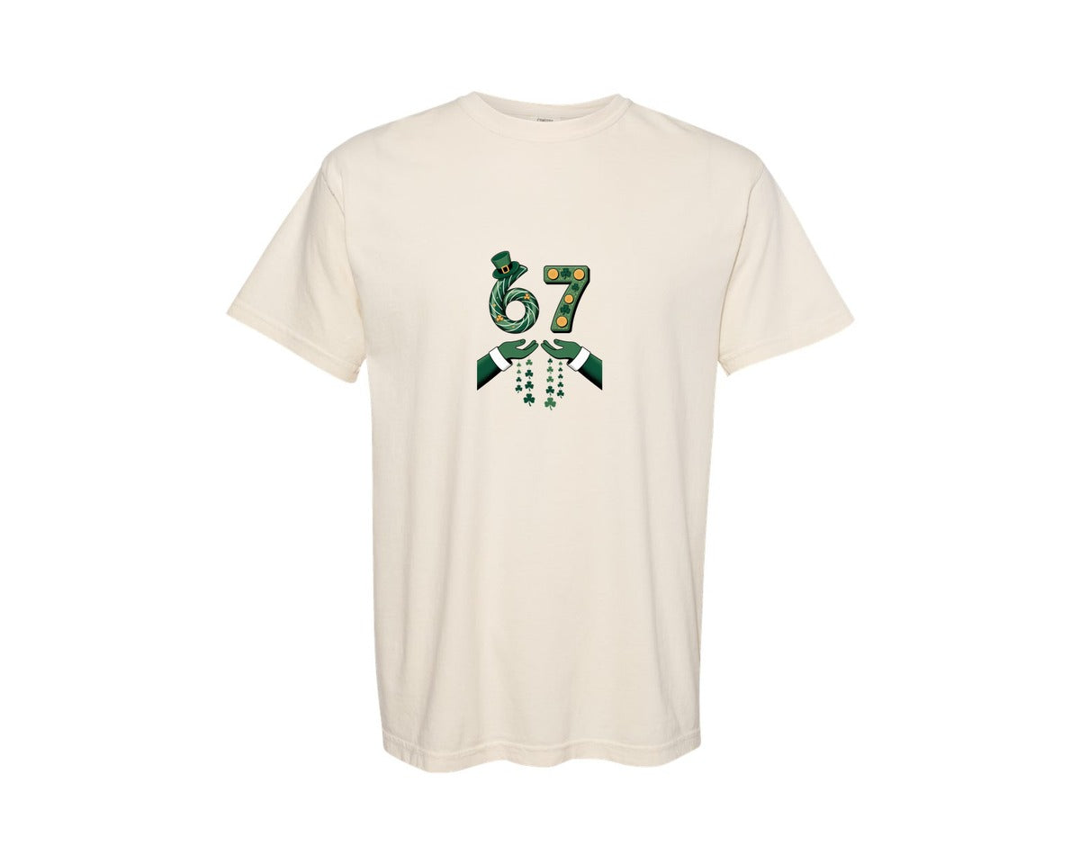 brand:Comfort Colors|color:Ivory|St Patricks Day 67 Six Seven Graphic T-Shirt