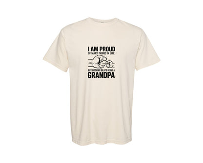 brand:Comfort Colors|color:Ivory|Proud Grandpa Fist Bump Graphic T-Shirt