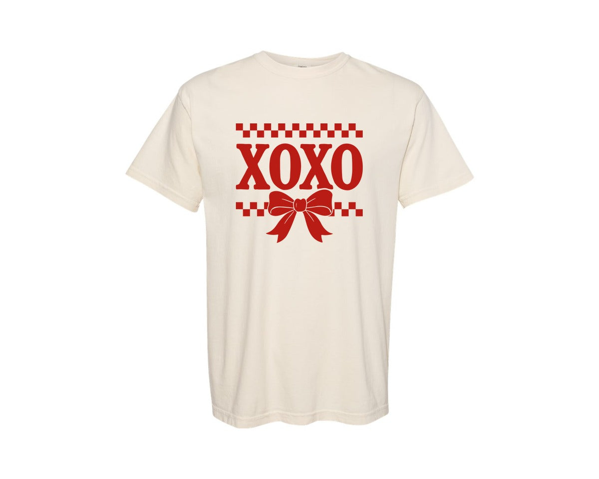 brand:Comfort Colors|color:Ivory|Retro Xoxo Coquette Valentines Love 2 Graphic T-Shirt