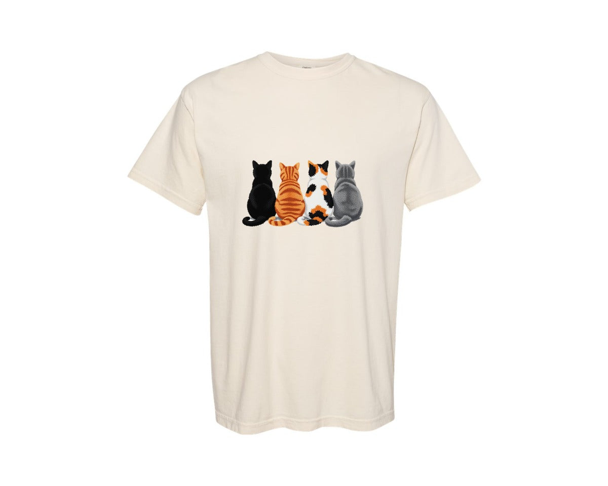 brand:Comfort Colors|color:Ivory|Cute Yarn Cat Shirt Design Graphic T-Shirt
