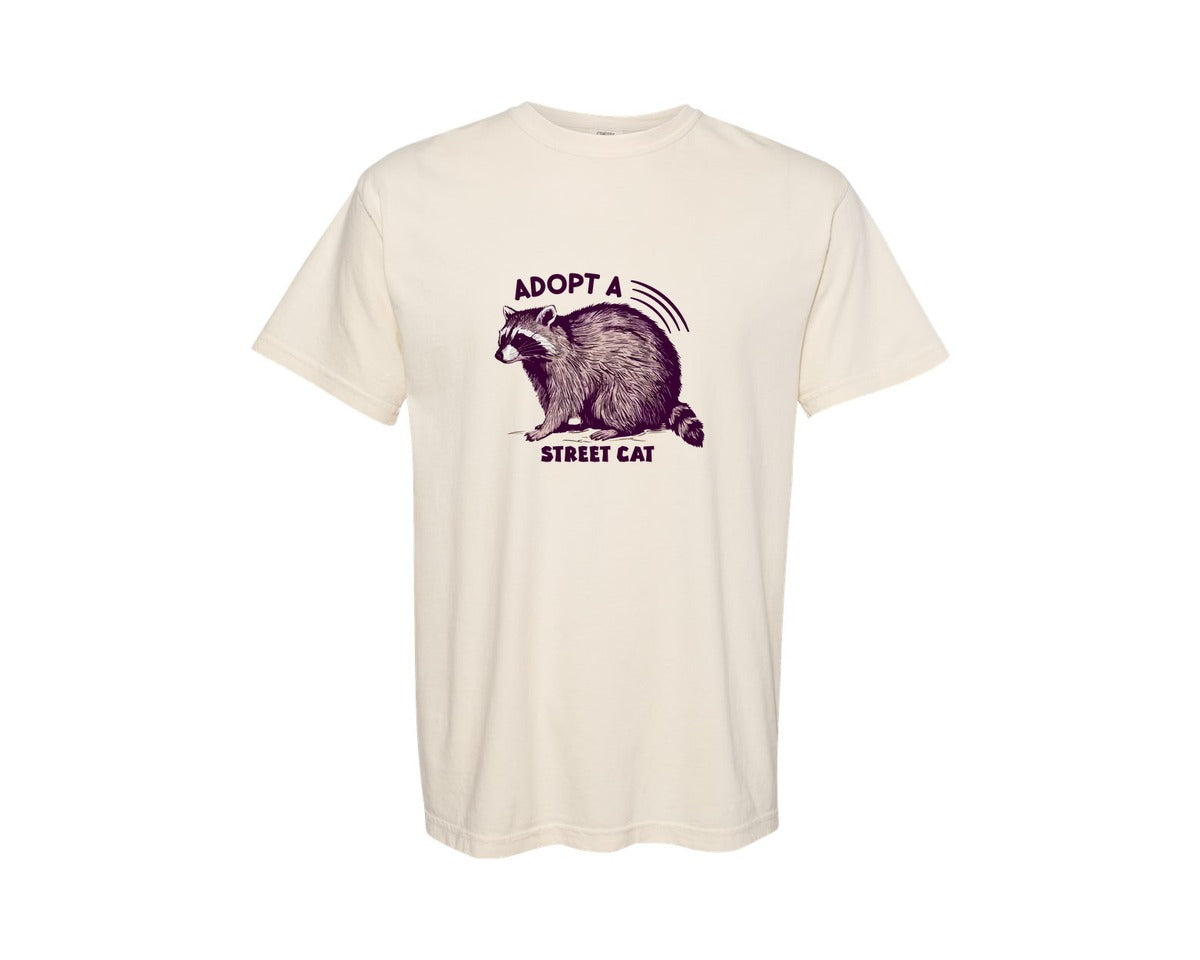 brand:Comfort Colors|color:Ivory|Funny Vintage Raccoon Graphic T-Shirt