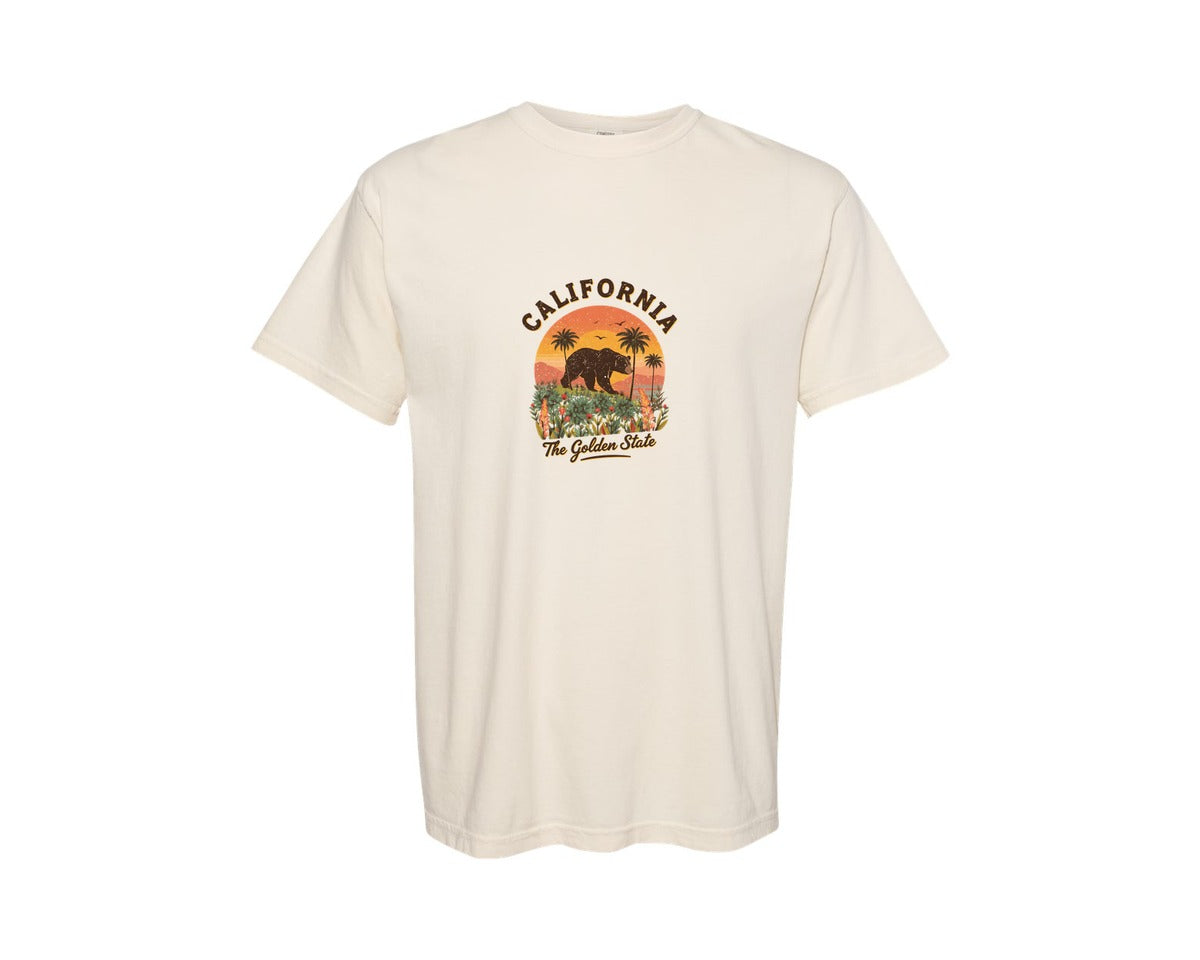 brand:Comfort Colors|color:Ivory|California The Golden State 3 Graphic T-Shirt