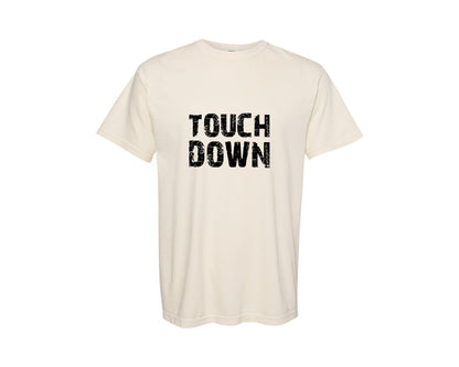 brand:Comfort Colors|color:Ivory|Touchdown Distressed Football Graphic T-Shirt